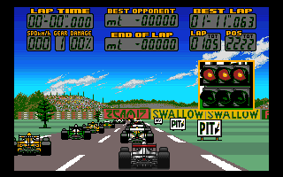 F17 Challenge (Amiga) screenshot: South Africa - ready to start the race