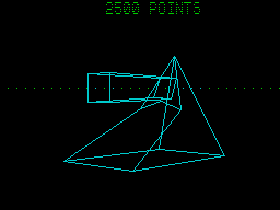 3D Combat Zone (ZX Spectrum) screenshot: 2nd tank - 2500 (now this one's a though bone)