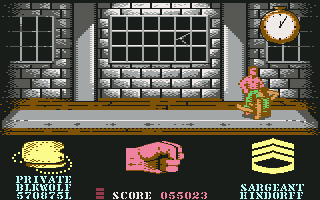 19 Part 1: Boot Camp (Commodore 64) screenshot: Hindorff loses