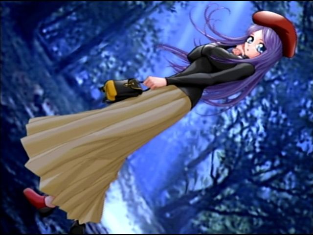 Himitsu: Yui ga Ita Natsu (Dreamcast) screenshot: Running into Mizuki at night in the woods