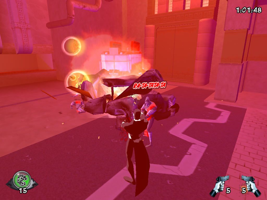 Drake of the 99 Dragons (Windows) screenshot: Exploding car