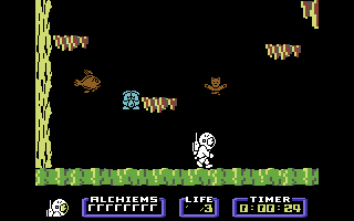 Nodes of Yesod (Commodore 64) screenshot: Descending into the caverns