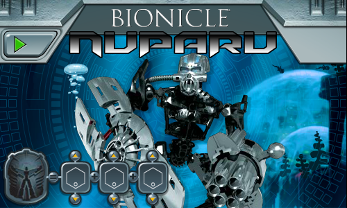 Bionicle Mahri: Command Toa Nuparu (Browser) screenshot: Title screen.