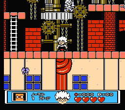 Akumajō Special: Boku Dracula-kun (NES) screenshot: Pretty high-tech for a vampire