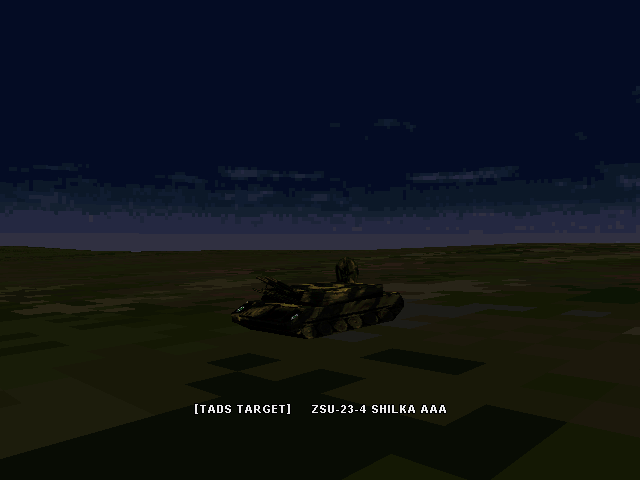 Jane's Combat Simulations: AH-64D Longbow - Flash Point Korea (DOS) screenshot: Target view