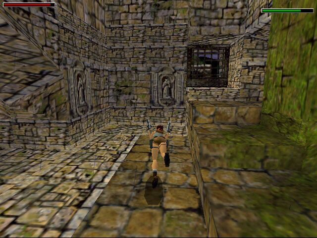 Tomb Raider: The Lost Artifact (Windows) screenshot: a dash-jump