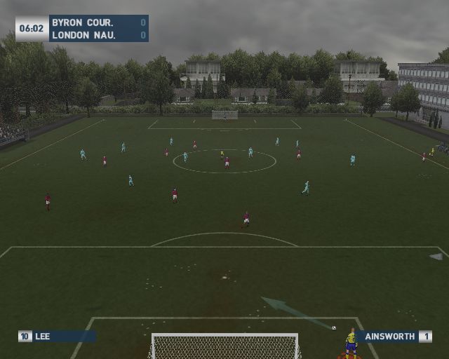 World Tour Soccer 2003 (PlayStation 2) screenshot: UK Retail game<br>The default camera view for a goal kick