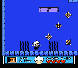 Akumajō Special: Boku Dracula-kun (NES) screenshot: Underwater level