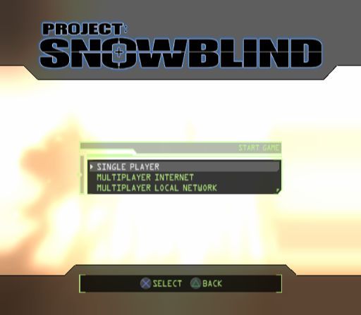 Project: Snowblind (PlayStation 2) screenshot: It's not much but this is the main menu screen