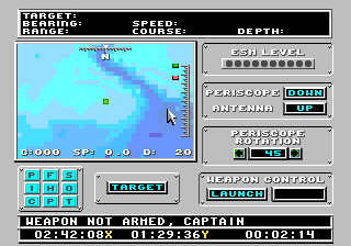 688 Attack Sub (Genesis) screenshot: Periscope panel
