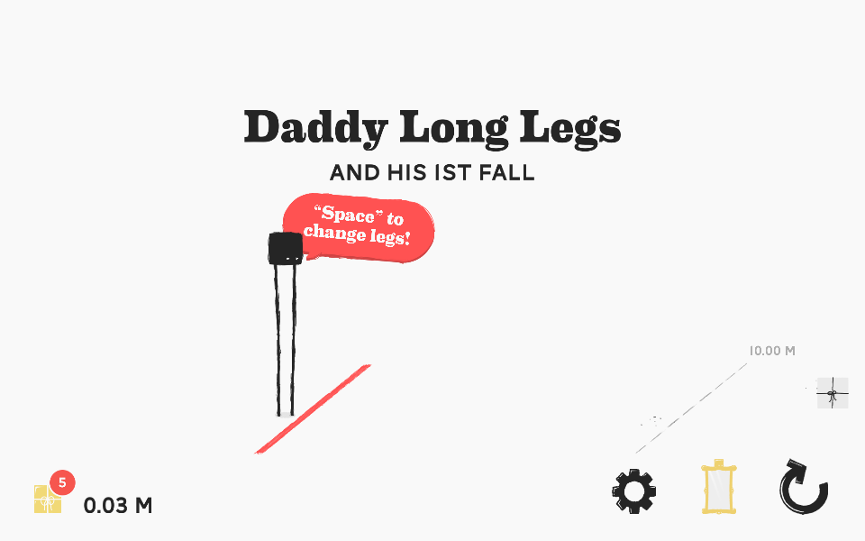 Daddy Long Legs (Browser) screenshot: Starting screen
