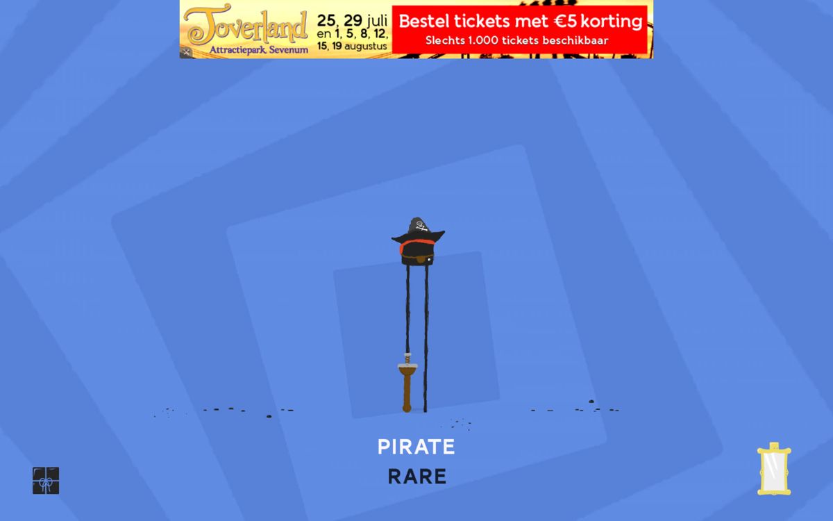 Daddy Long Legs (Android) screenshot: The pirate outfit has been unlocked.