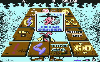 Lucky Luke: Gamblin' Cowboy (Commodore 64) screenshot: $40 for Gravedigger...