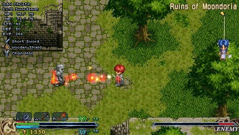 Ys I & II Chronicles (PSP) screenshot: Ys II: Trying out fire magic