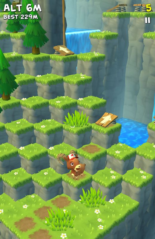 Mountain Goat Mountain (Android) screenshot: Playing as the Zynga goat.