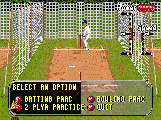 Brian Lara Cricket '96 (Genesis) screenshot: Practice mode