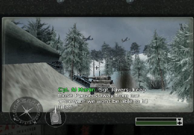 Call of Duty: Finest Hour (PlayStation 2) screenshot: New tank column approaching