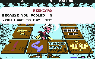Lucky Luke: Gamblin' Cowboy (Commodore 64) screenshot: Riskcard...