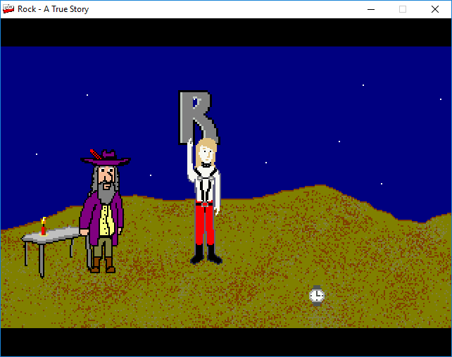 Rock: A True Story (Windows) screenshot: Showing the great R letter to the pirate
