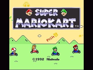 Super Mario Kart (SNES) screenshot: Title screen