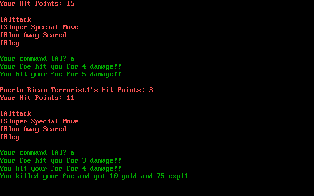 Totally Smashed (DOS) screenshot: Winning a combat