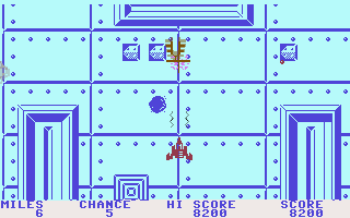 Espial (Commodore 64) screenshot: Shooting an enemy