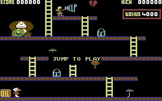 Kong (Commodore 64) screenshot: This is the first screen that the player sees.
