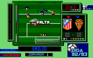 Simulador Profesional de Fútbol (DOS) screenshot: Foul