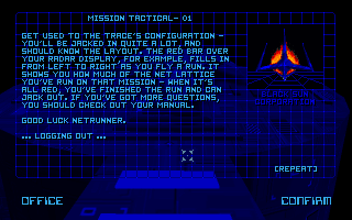 Delta V (DOS) screenshot: Mission tactical info