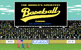 The World's Greatest Baseball Game (Commodore 64) screenshot: Title screen 2