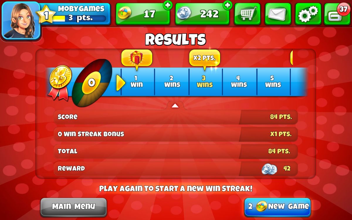 Uno & Friends (Windows Apps) screenshot: Game results