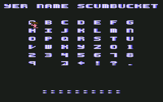 Joe Blade II (Commodore 64) screenshot: Enter name for high score.