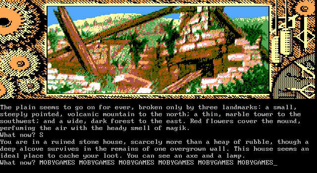 Time and Magik: The Trilogy (DOS) screenshot: Red Moon - Ruined house (EGA)