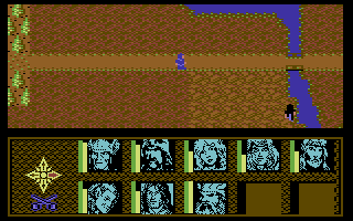 Dragons of Flame (Commodore 64) screenshot: Starting out on the world map. An enemy is approaching.