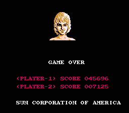Freedom Force (NES) screenshot: Game over, oh well.