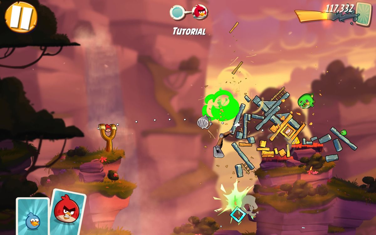 Angry Birds 2 (Android) screenshot: Destruction in progress