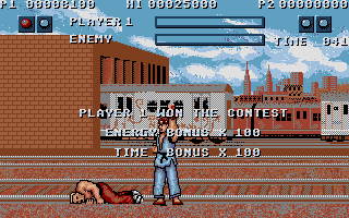 Street Fighter (Atari ST) screenshot: Player 1 won.