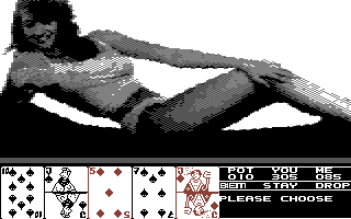 Hollywood Poker (Commodore 64) screenshot: Winning so far...