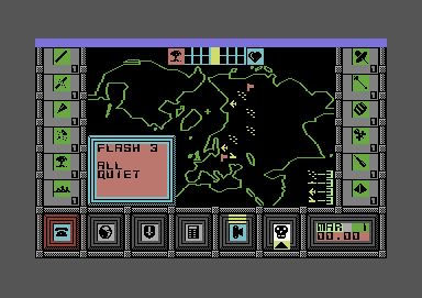 High Frontier (Commodore 64) screenshot: Threats as they stand