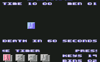 Joe Blade II (Commodore 64) screenshot: I need to enter 1,2,3,4 in that order.