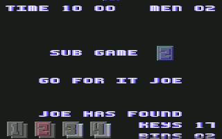 Joe Blade II (Commodore 64) screenshot: Subgame 2