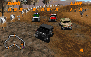 Test Drive: Off-Road (DOS) screenshot: On the sand speedway.