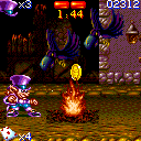 Flynn's Adventures (ExEn) screenshot: Level 2, crows are not friendly here, to kill them, only cards will be efficient (ExEn version)