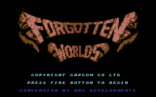 Forgotten Worlds (Commodore 64) screenshot: Title screen