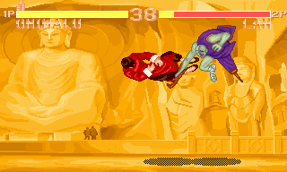 Super Fighter (DOS) screenshot: Onimalu's "Air Throw"