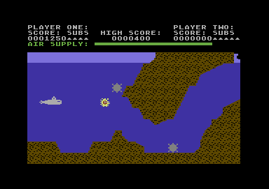 Sea Dragon (Commodore 64) screenshot: A tight crevice