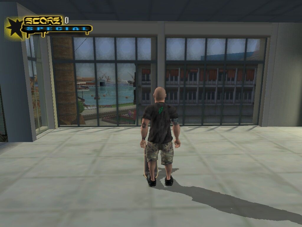 Tony Hawk's Underground 2 (Windows) screenshot: Hanging indoors, doing absolutely nothing