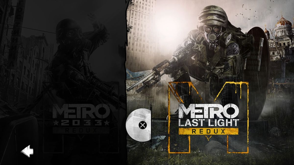 Metro: Redux (PlayStation 4) screenshot: Main menu, Metro: Last Light Redux selected