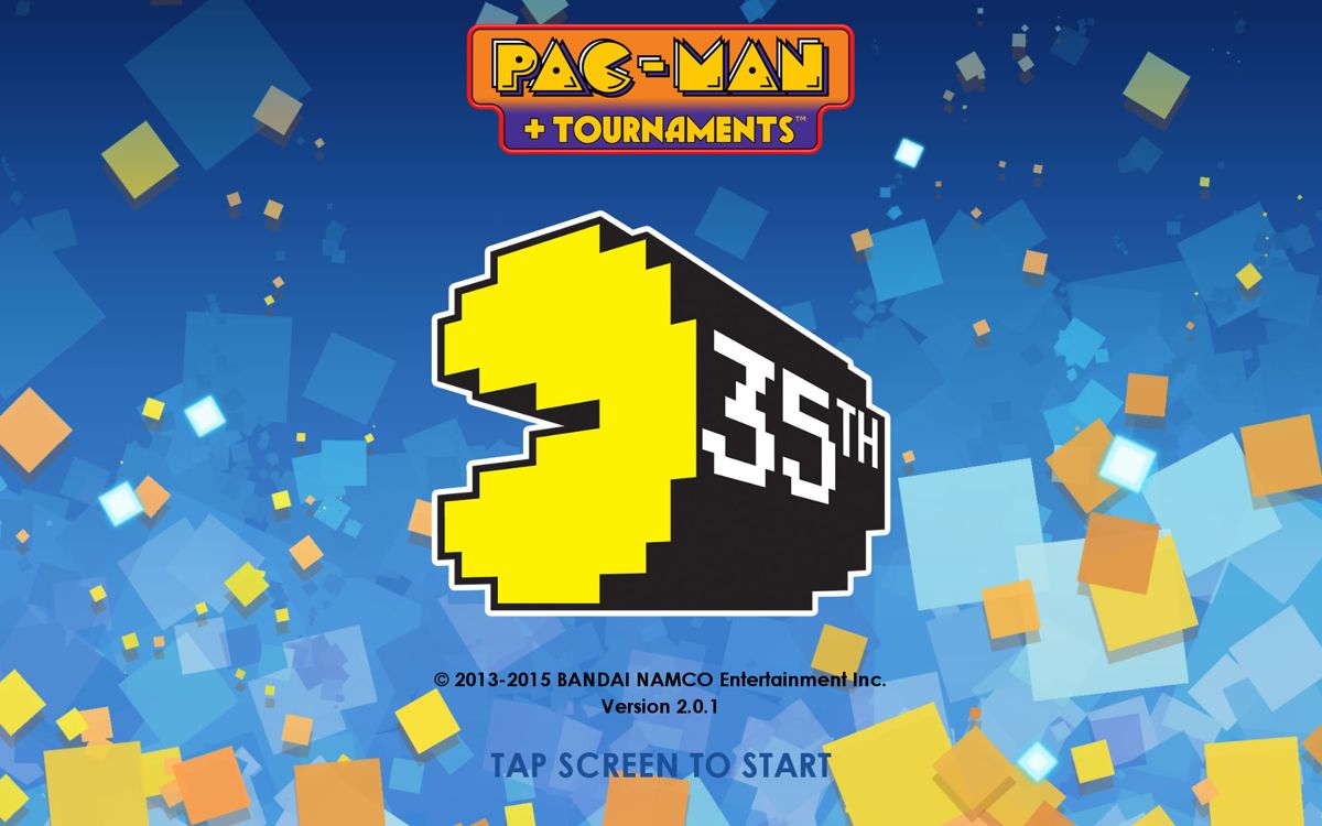 Pac-Man + Tournaments (Android) screenshot: Title screen