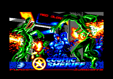 Cosmic Sheriff (Amstrad CPC) screenshot: Title screen